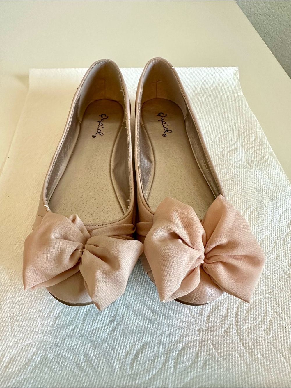 Pink Blush Bow Ballet Flats - Women's Pink Flats